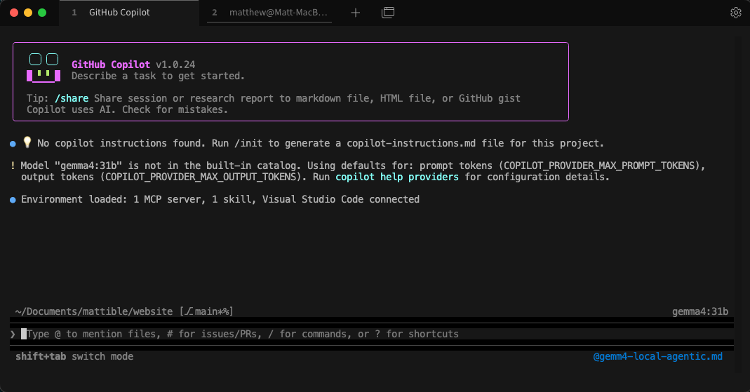 Ollama Copilot CLI Integration